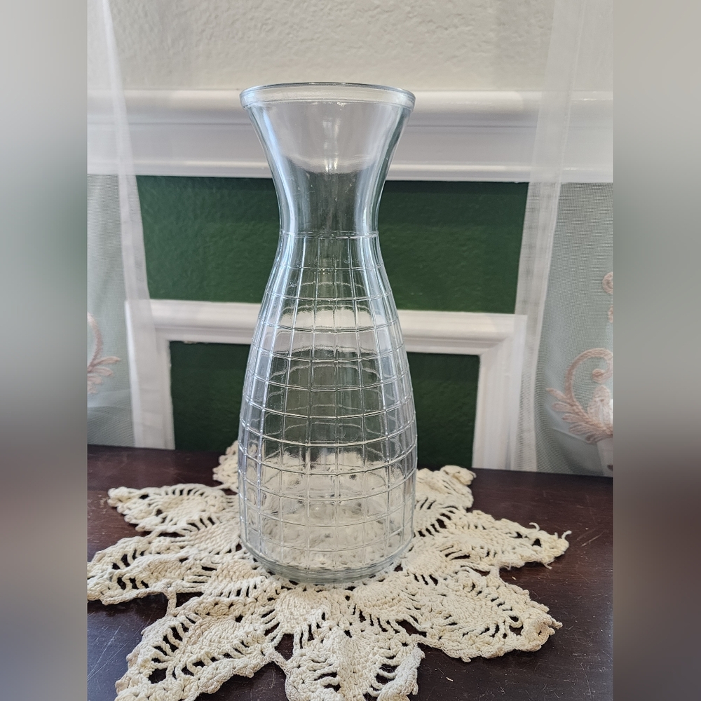 Pasabahce block optic clear glass carafe